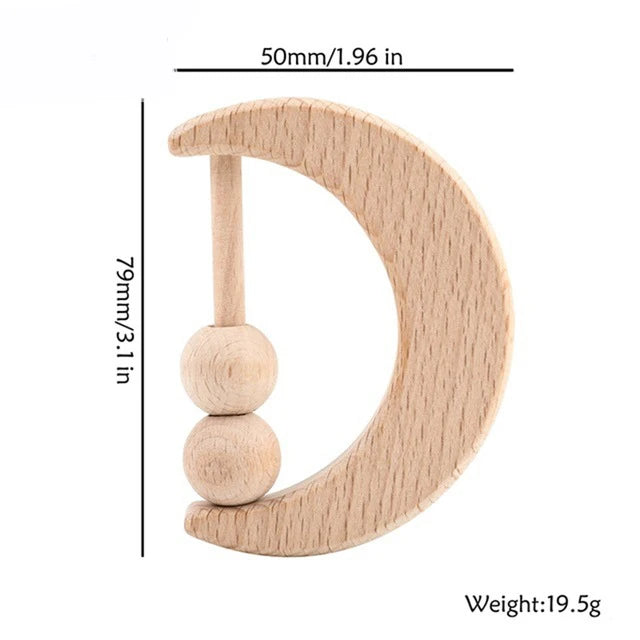 Wooden baby teether โ educational & safe