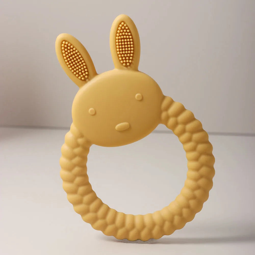 Silicone Teething Ring Rabbit & Baby Toothbrush