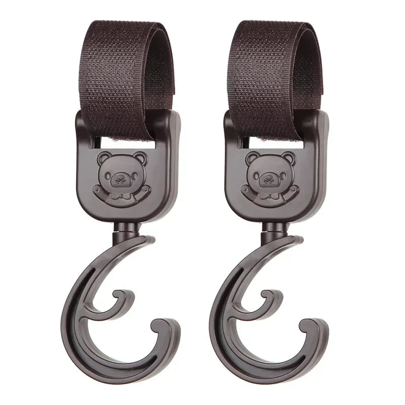 Swivel stroller hooks โ universal bag carriers โ sturdy hanging hooks for buggies and strollers