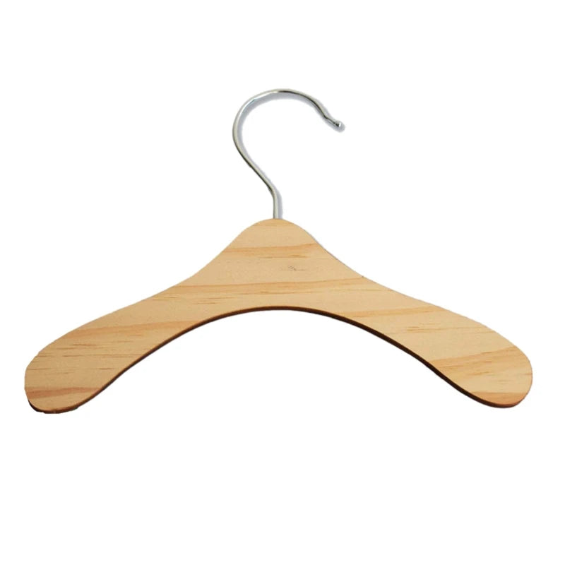 10-Piece Wooden Hangers – Non-Slip Hangers for Doll Dresses &amp; Accessories