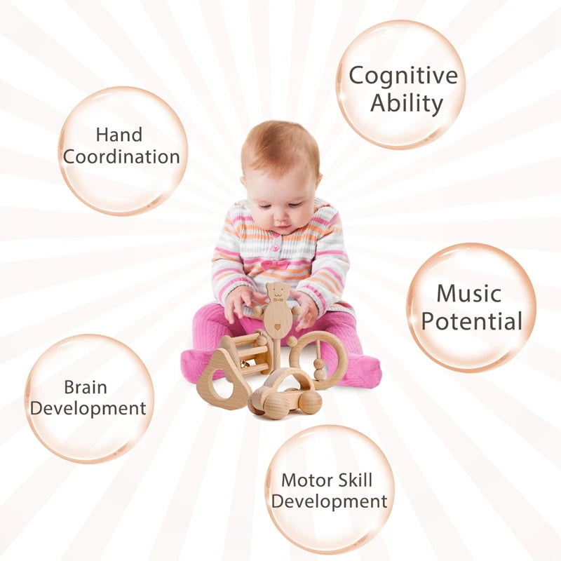 Wooden baby teether – educational &amp; safe