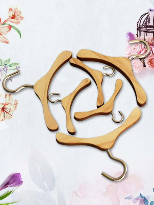 10-Piece Wooden Hangers – Non-Slip Hangers for Doll Dresses &amp; Accessories