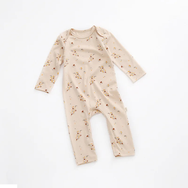 Baby romper long sleeves – spring/autumn jumpsuit – cotton – unisex 0–24 months