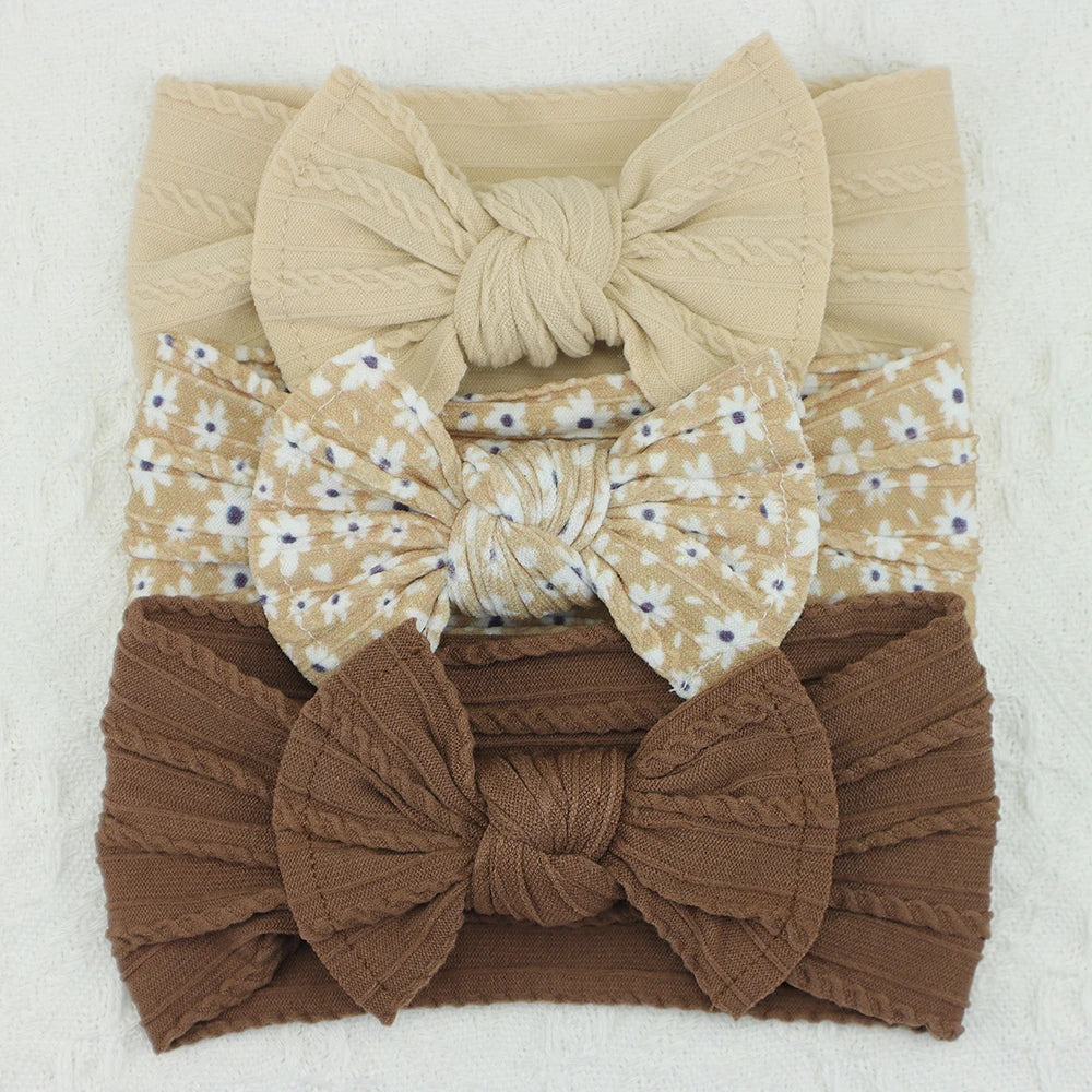 3-piece baby headband set – bows &amp; elastic band – newborn gift &amp; hair accessory