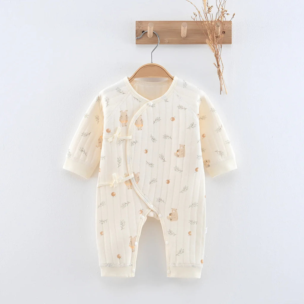 Baby romper with long sleeves – 3-layer cotton – spring/autumn – unisex romper/playsuit for newborns