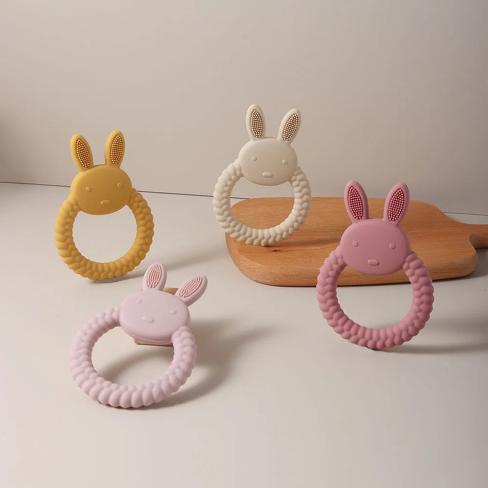 Silicone Teething Ring Rabbit &amp; Baby Toothbrush