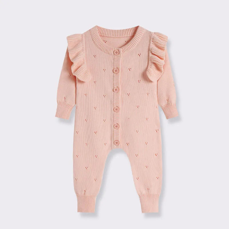 Long-sleeved romper – autumn-style baby romper – soft cotton – 0–24 months