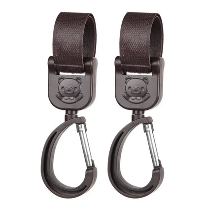 Swivel stroller hooks – universal bag carriers – sturdy hanging hooks for buggies and strollers
