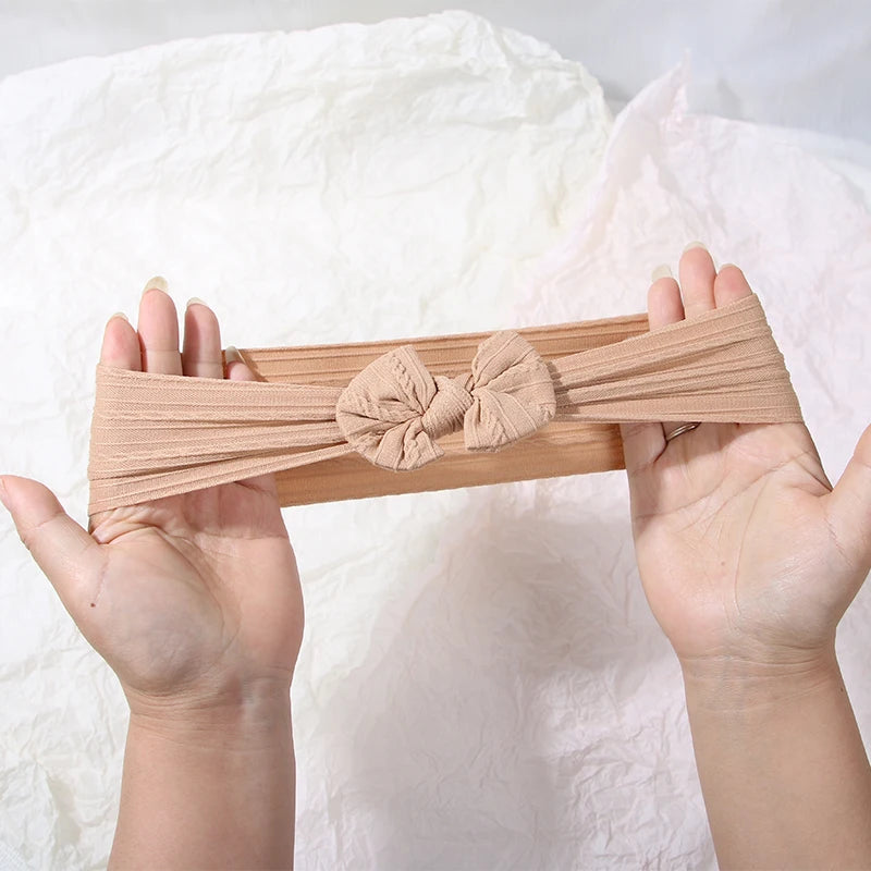 3-piece baby headband set – solid color – soft nylon bows – newborn &amp; toddler