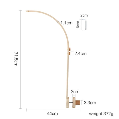 Wooden mobile – with bunnies and playful figures – for a crib or dresser