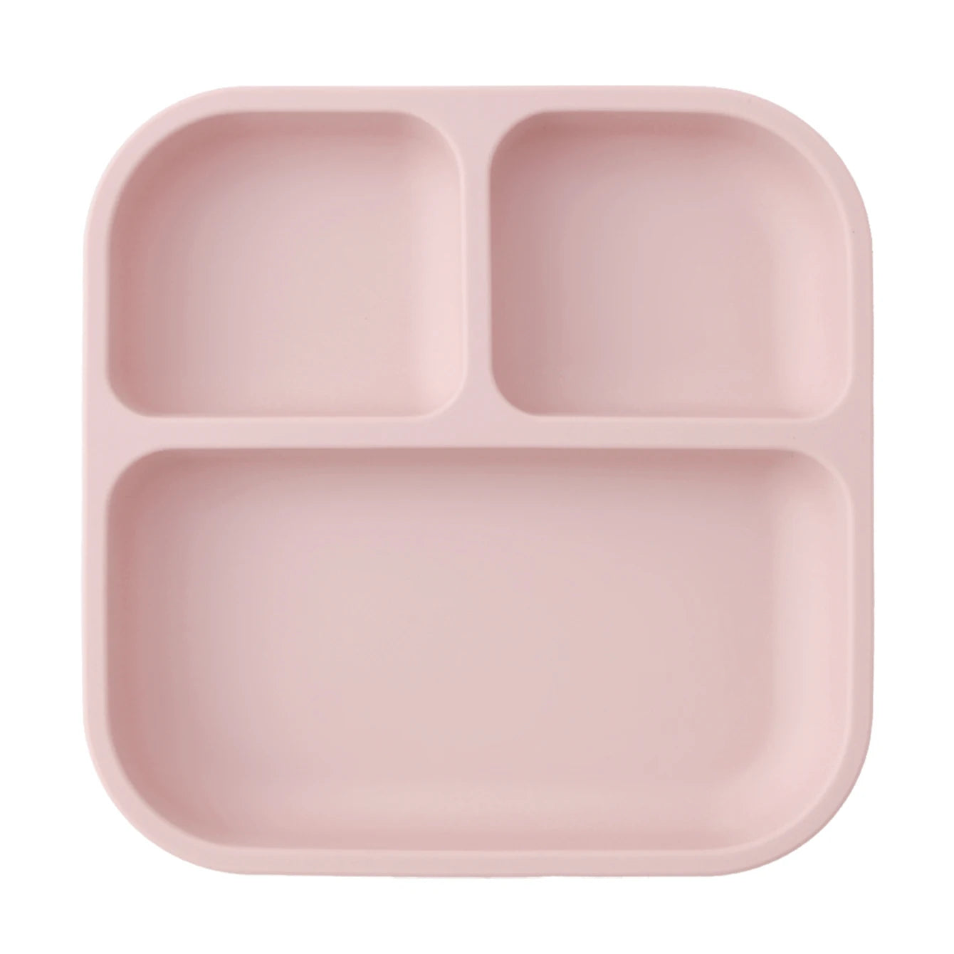 Silicone children's plate with suction cup - square, divided, BPA-free