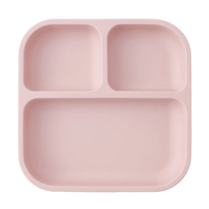 Silicone children's plate with suction cup - square, divided, BPA-free