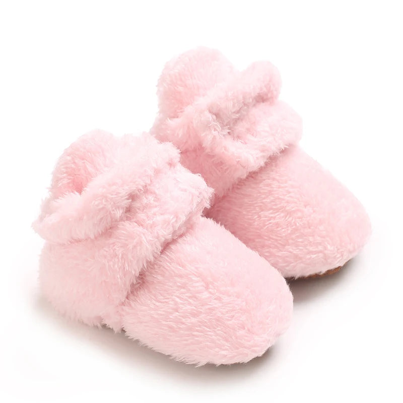 Baby fleece booties – non-slip winter shoes – first step shoes for boys &amp; girls