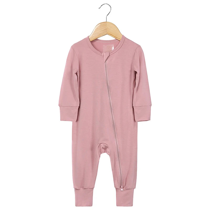 Babygrow - Bamboo with zipper - breathable &amp; unisex 0–24 months 
