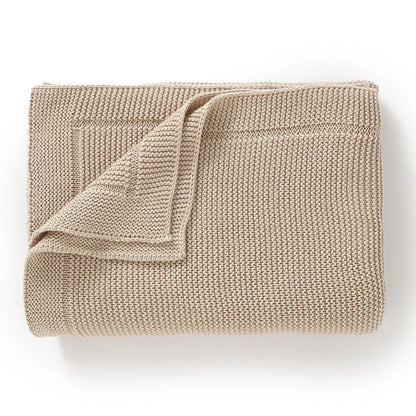 Knitted baby blanket cotton – 100x80 cm – for crib, stroller &amp; swaddle