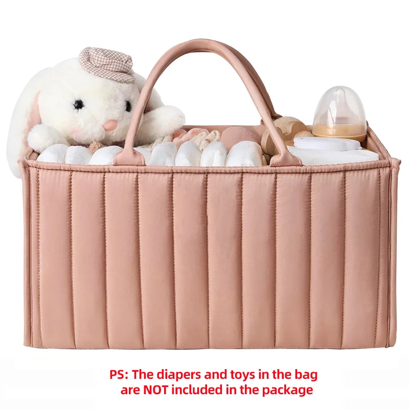 Foldable diaper bag organizer – spacious basket for diapers &amp; baby items – portable &amp; multifunctional