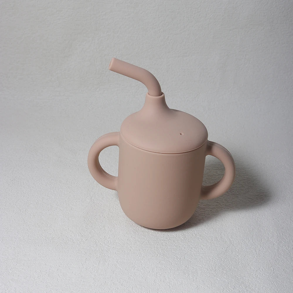 Baby Silicone Sippy Cup 180ml – BPA-Free Drinking Cup with Handles for Learning to Drink