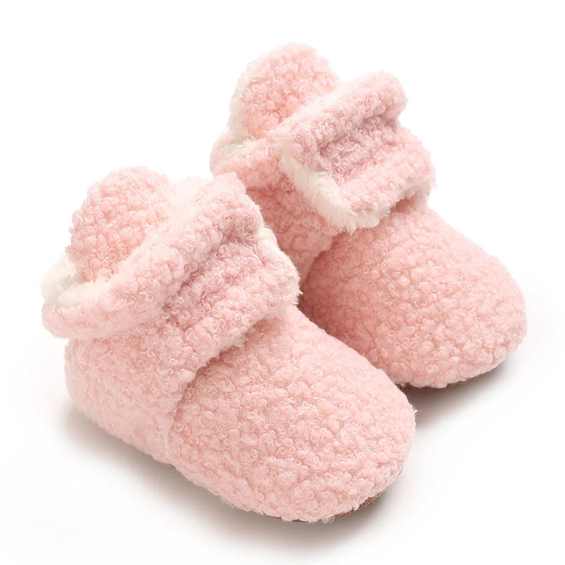 Baby fleece booties – non-slip winter shoes – first step shoes for boys &amp; girls