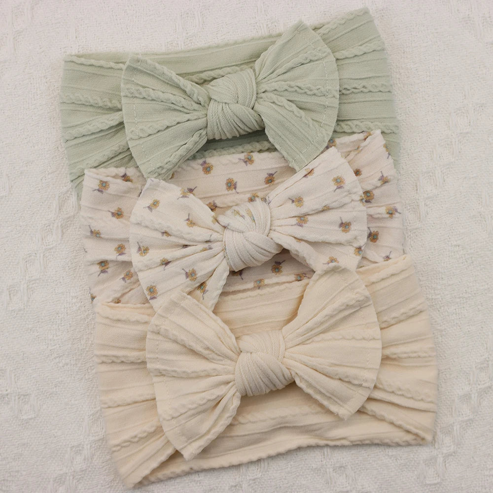 3-piece baby headband set – bows &amp; elastic band – newborn gift &amp; hair accessory