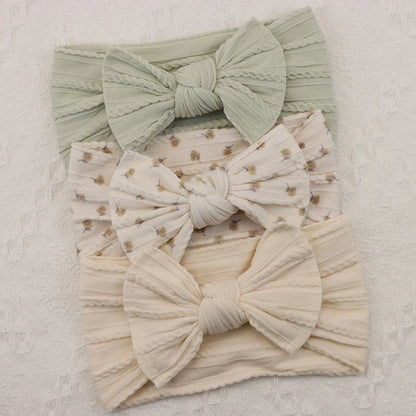 3-piece baby headband set – bows &amp; elastic band – newborn gift &amp; hair accessory