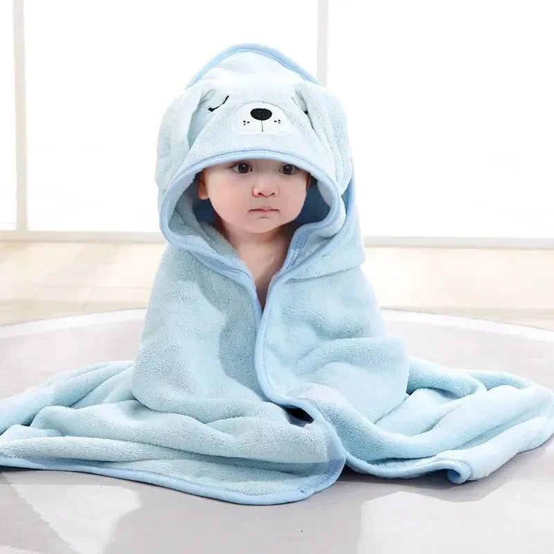 Baby bath cape with hood – 80x80 cm – soft and warm for after a bath