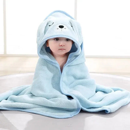 Baby bath cape with hood – 80x80 cm – soft and warm for after a bath