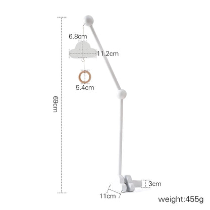 Wooden mobile – with bunnies and playful figures – for a crib or dresser