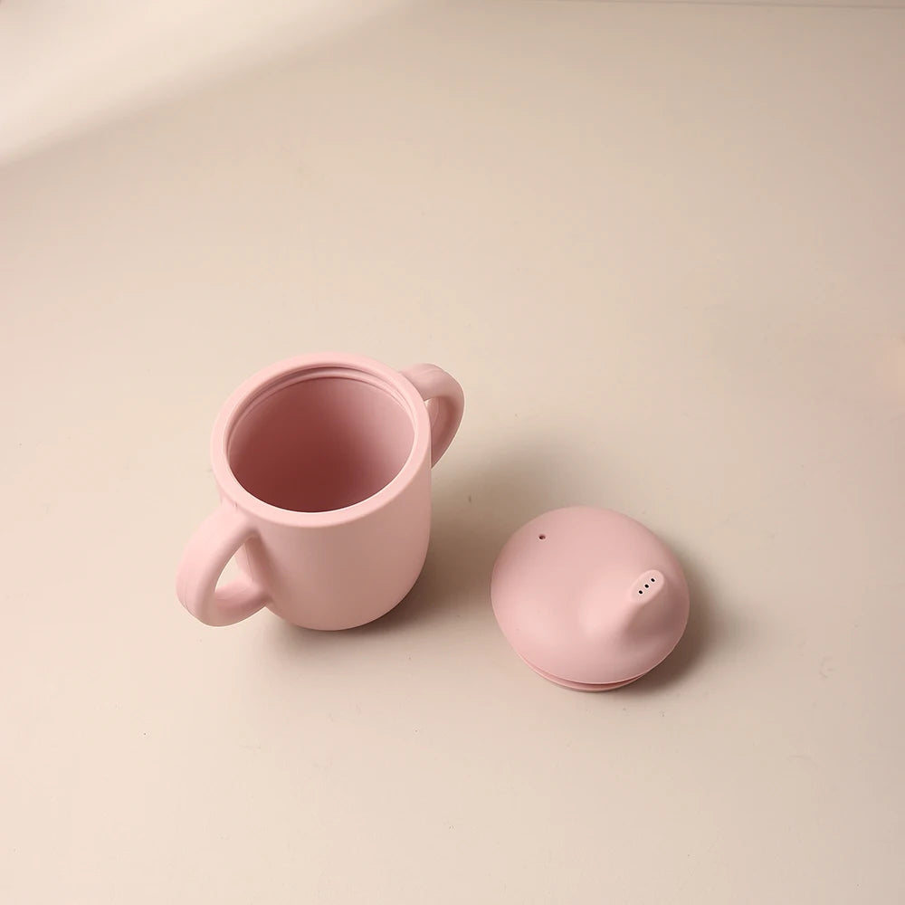 Baby Silicone Sippy Cup 180ml – BPA-Free Drinking Cup with Handles for Learning to Drink