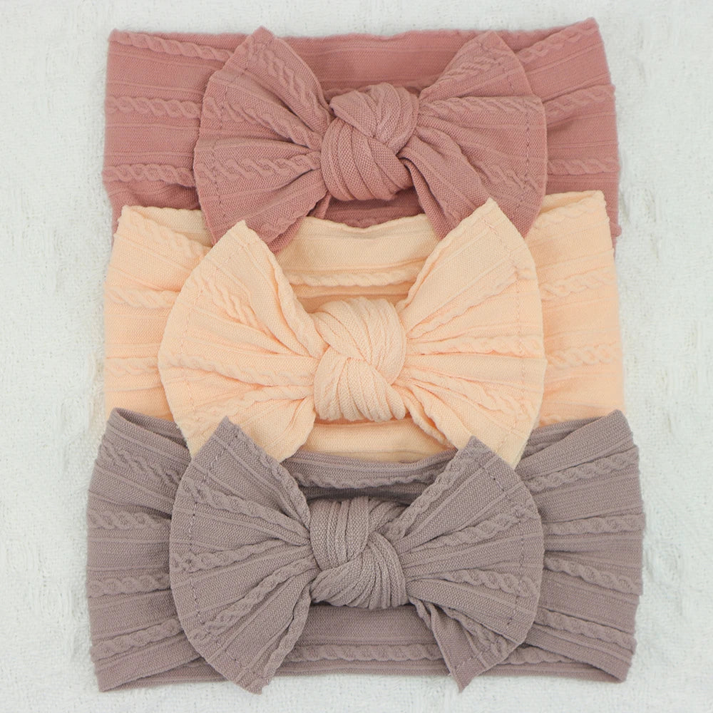 3-piece baby headband set – bows &amp; elastic band – newborn gift &amp; hair accessory