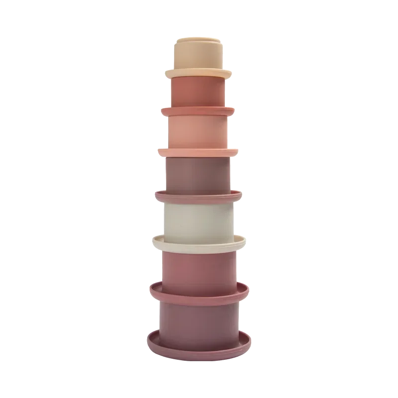 Silicone Stacking Cups – BPA-Free – 7-Piece – Educational Building Toy for Babies &amp; Toddlers 