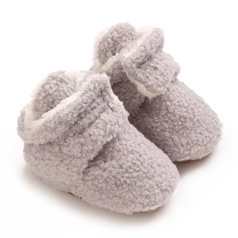 Baby fleece booties – non-slip winter shoes – first step shoes for boys &amp; girls