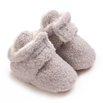 Baby fleece booties – non-slip winter shoes – first step shoes for boys &amp; girls