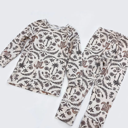 Baby pajama set – long sleeves &amp; pants – soft cotton – unisex loungewear