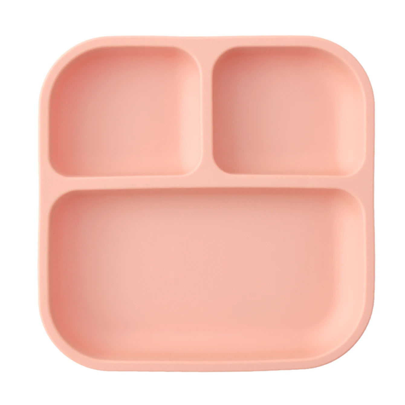Silicone children's plate with suction cup - square, divided, BPA-free