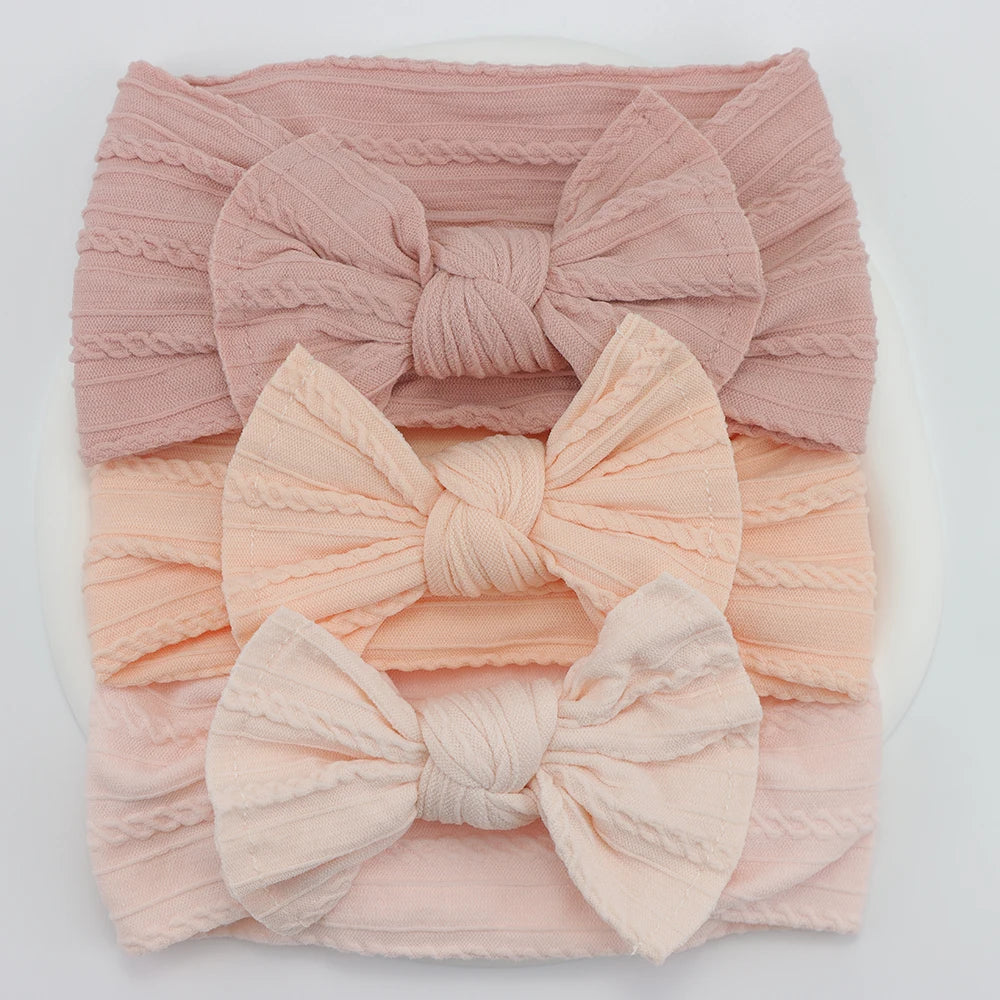 3-piece baby headband set – bows &amp; elastic band – newborn gift &amp; hair accessory