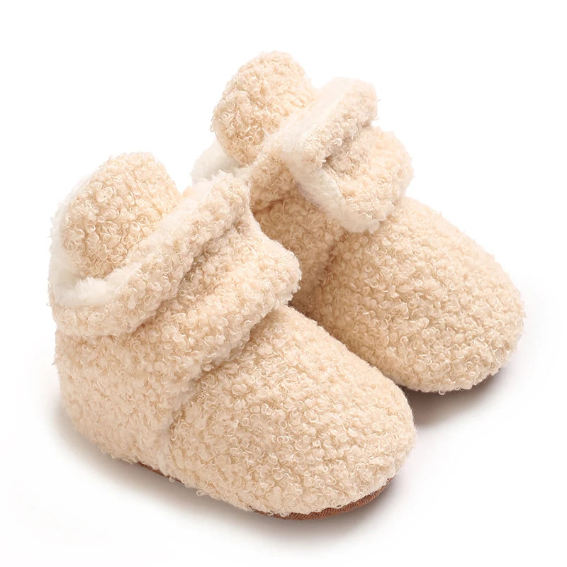 Baby fleece booties – non-slip winter shoes – first step shoes for boys &amp; girls