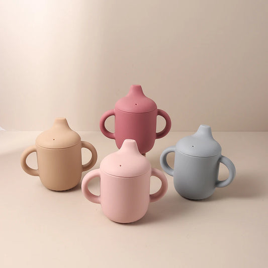 Baby Silicone Sippy Cup 180ml – BPA-Free Drinking Cup with Handles for Learning to Drink