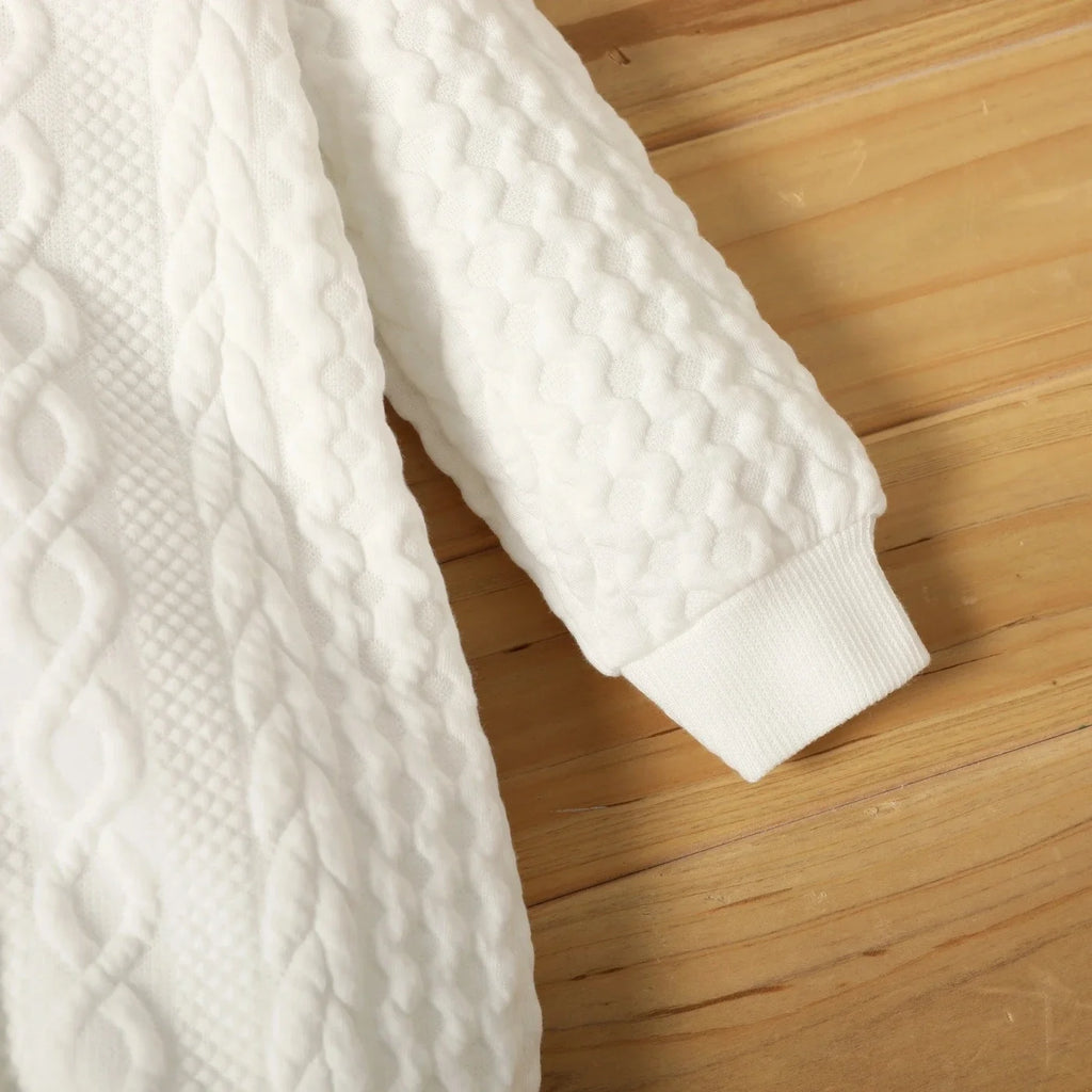 Hooded romper – long sleeves – warm &amp; soft – baby 0–24 months