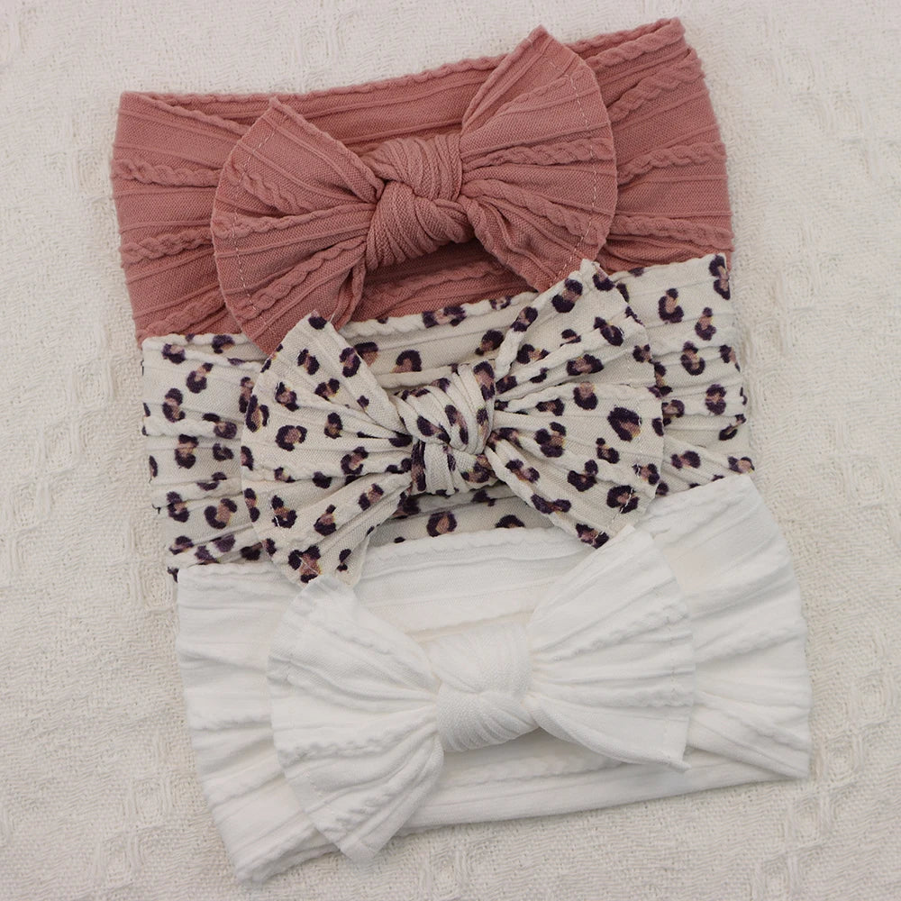 3-piece baby headband set – bows &amp; elastic band – newborn gift &amp; hair accessory