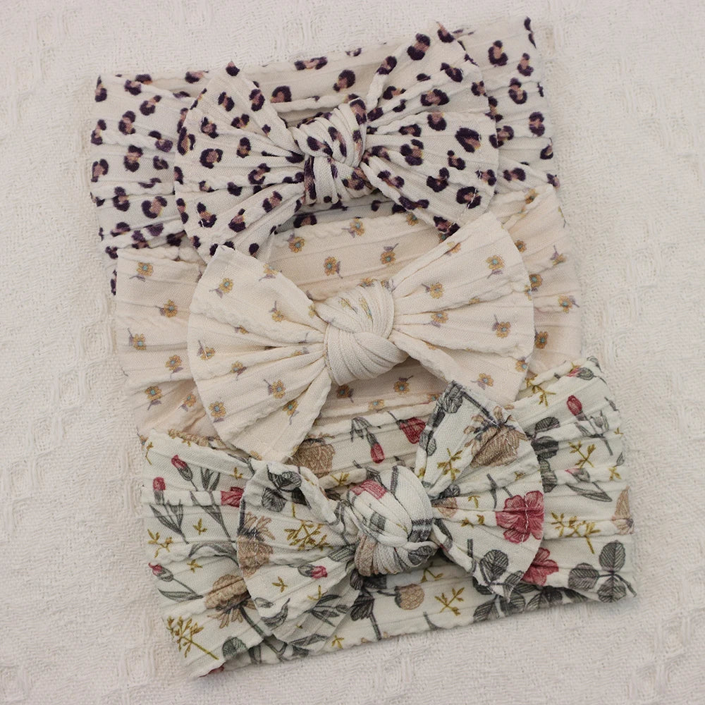 3-piece baby headband set – bows &amp; elastic band – newborn gift &amp; hair accessory