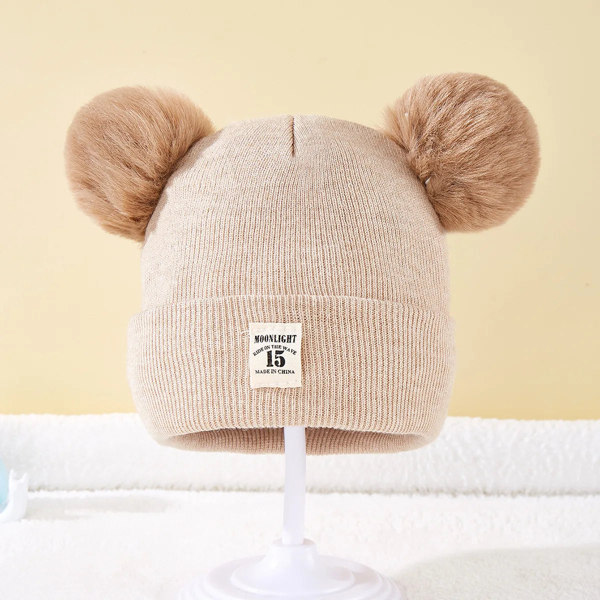 Baby winter hat – knitted beanie with pompom – unisex 