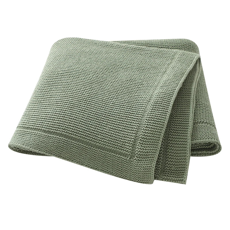 Knitted baby blanket cotton – 100x80 cm – for crib, stroller &amp; swaddle