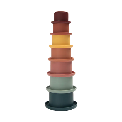 Silicone Stacking Cups – BPA-Free – 7-Piece – Educational Building Toy for Babies &amp; Toddlers 