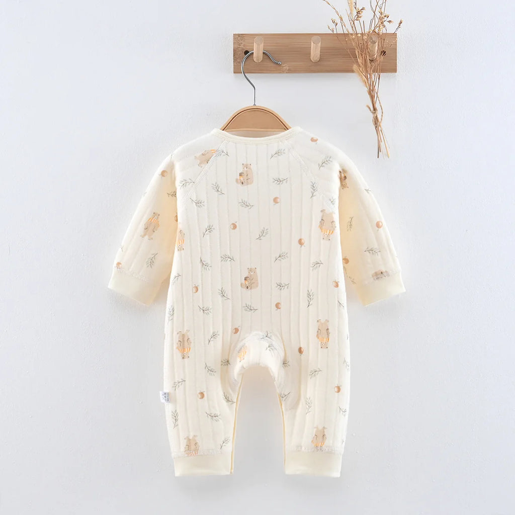 Baby romper with long sleeves – 3-layer cotton – spring/autumn – unisex romper/playsuit for newborns