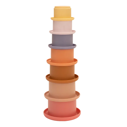 Silicone Stacking Cups – BPA-Free – 7-Piece – Educational Building Toy for Babies &amp; Toddlers 