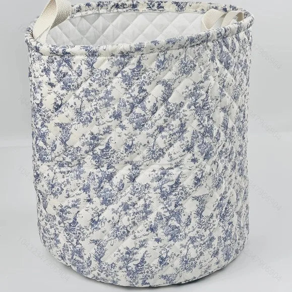 Floral print storage basket – 28x28 cm – cotton basket for diapers, toys &amp; baby items