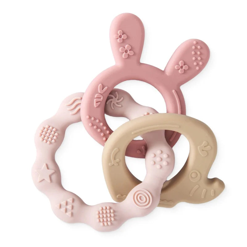 Baby Teether – BPA-Free Silicone Rattle Bracelet – Safe Toy for Newborns