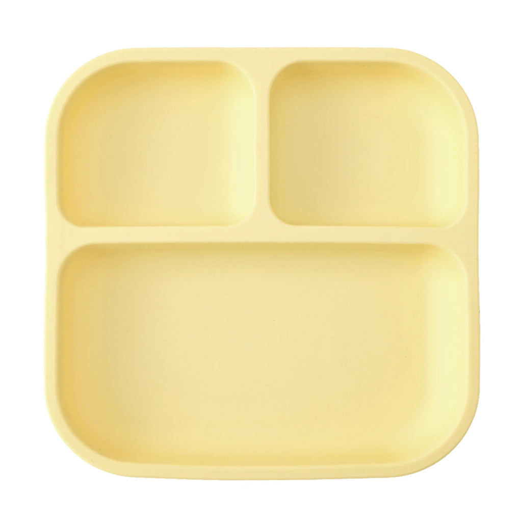 Silicone children's plate with suction cup - square, divided, BPA-free