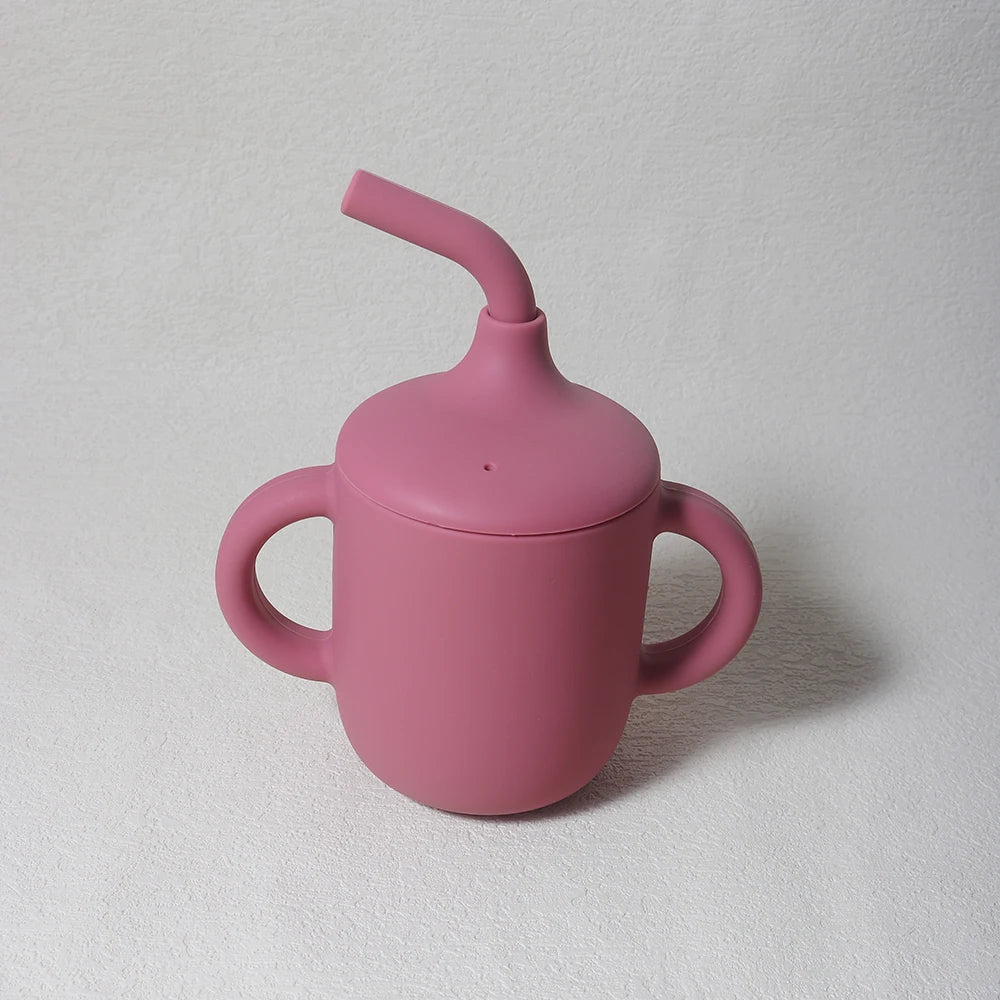 Baby Silicone Sippy Cup 180ml – BPA-Free Drinking Cup with Handles for Learning to Drink