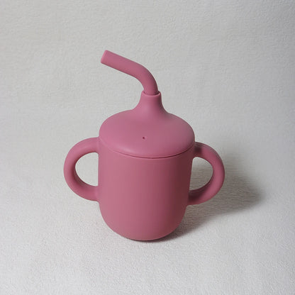 Baby Silicone Sippy Cup 180ml – BPA-Free Drinking Cup with Handles for Learning to Drink